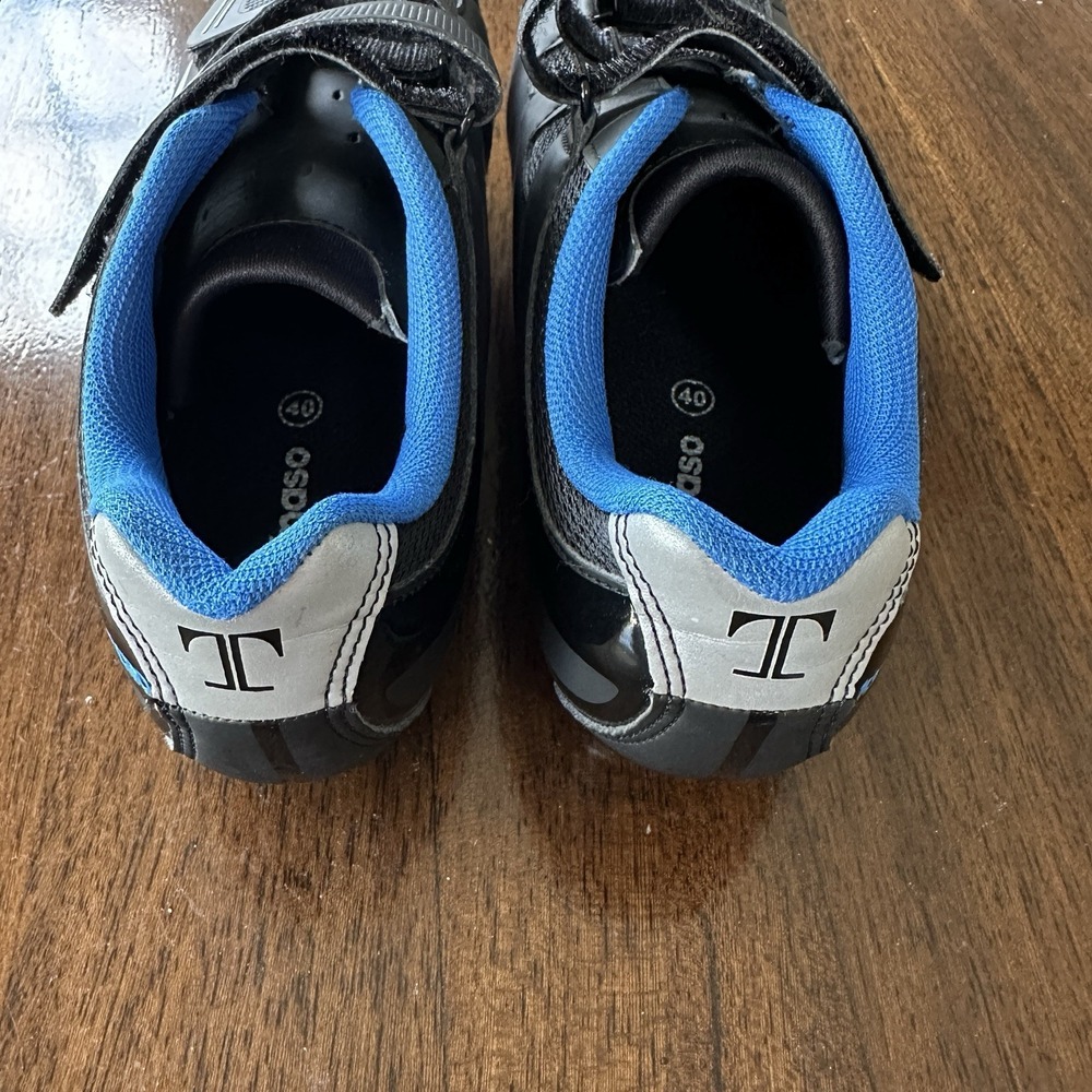 Tommaso Road Cycling Shoes – Size 40 – Black/Blue – 3 Strap Closure - Picture 3 of 8